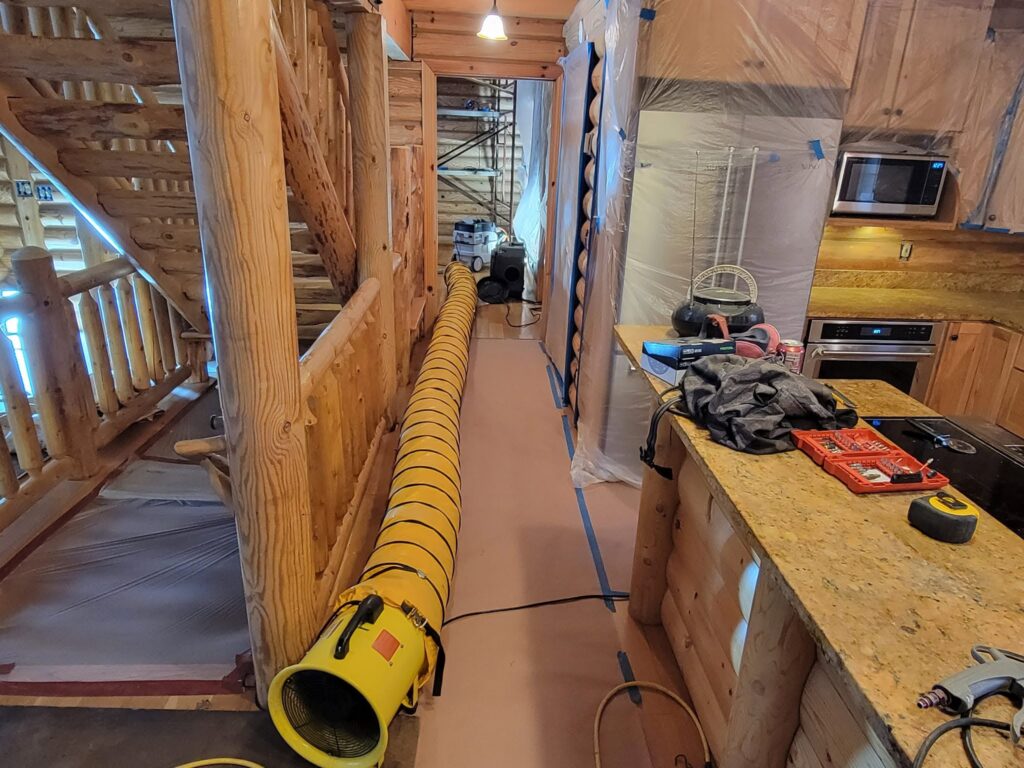 interior sand blasting initial preparation
